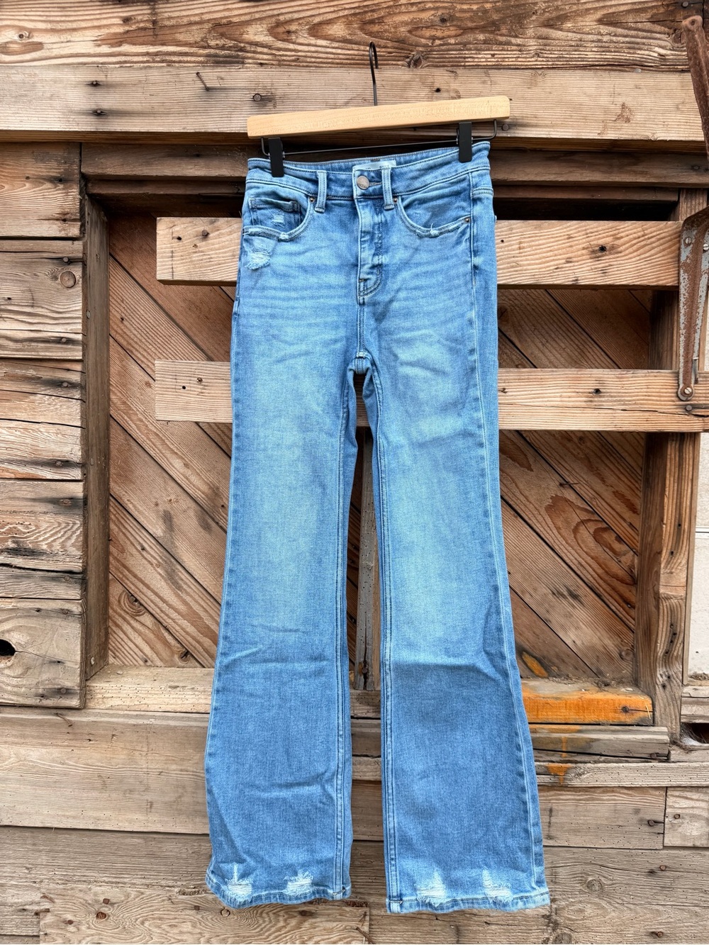 BKE BILLIE Women's Light Blue Flare Jeans